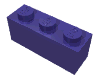 Деталь LEGO Кирпичик 1 x 3, Темно-фиолетовый