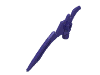 Деталь LEGO Minifig Crescent Blade - Serrated with Bar, Темно-фиолетовый