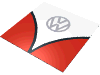 Sticker  1.9 x  1.9 with VW Logo on Red/White Bus Front