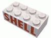 Набор LEGO Brick 2 x 4 with Red 'SHELL' Print, Белый
