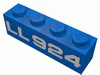 Набор LEGO Brick 1 x 4 with White 'LL924' Print, Голубой
