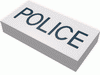 Набор LEGO Tile 1 x 2 with 'POLICE' Print, Белый