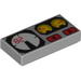 Набор LEGO Tile 1 x 2 with Red 82, Yellow and White Gauges Print, Светло-серый