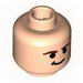 Набор LEGO Minifig Head Male Brown Eyebrows, White Pupils and Brown Chin Dimple Print [Hollow Stud], Light Flesh