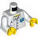 Torso Hospital EMT Star of Life, Open Collar, Buttons, Pocket Pen Print / White Arms / Yellow Hands