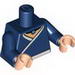 Torso Avatar White Robe Trim and Belt, Light Blue Necklace Gem Print / Dark Blue Arms / Light Flesh Hands [3829]