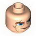 Набор LEGO Minifig Head Male Brown Thick Eyebrows, Blue Eyes, Scar and Lines Print (SW Clone Wars Anakin) [Hollow Stud] , Light Flesh