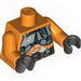 Torso Exo-Force Silver Body Armor over White Camouflage Print / Orange Arms / Black Hands