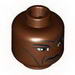Minifig Head Male Forehead and Cheek Lines, Furrowed Brow Print (SW Clone Wars Mace) [Blocked Open Stud]