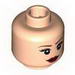 Набор LEGO Minifig Head Dual Sided Female with Smeared Lipstick Smile / Frown Print [Hollow Stud], Light Flesh