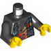 Torso World Racers - Vest and Tools on Front, Skull and Flames on Back Print / Black Arms / Yellow Hands