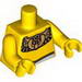 Torso Ancient Egyptian Golden Necklace and White Belt Print / Yellow Arms / Yellow Hands