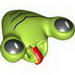 Minifig Head Alien Squidman with Black Eyes & Lines Print
