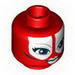 Minifig Head Alien with SW Shaak Ti, Large Blue Eyes, White Lips Print [Blocked Open Stud]