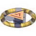 Ring with Centre Triangle with Gold Bands and Triangle Print [Atlantis Key]