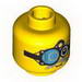 Minifig Head Male with Thin Gray Moustache and Viewing Apparatus Print [Blocked Open Stud]