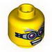 Minifig Head Glasses, Pink and Silver, Gray Eyebrows, Open Mouth with Teeth Print [Blocked Open Stud]