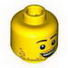Minifig Head Dual Sided Beard Stubble, Smile / Open Smile Print [Blocked Open Stud]