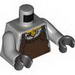 Torso Dark Brown Apron with Silver Buckles Print / Light Bluish Gray Arms / Black Hands