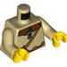 Torso Castle Kingdoms Peasant Shirt with Brown Collar and Shoulder Bag Print / Tan Arms / Yellow Hands