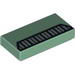 Tile 1 x 2 with Black and Silver Grille Print
