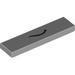 Tile 1 x 4 with Black Thin Curved Smile Print (The Queen)