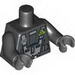 Torso Space Police 3 Blacktron I Print with Blacktron II Logo / Black Arms / Dark Bluish Gray Hands