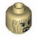 Minifig Head Black Beard and Moustache Rudimentary over Wood Grain Print (Voodoo Jack) [Hollow Stud]