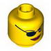 Minifig Head Female with Eyepatch and Large Red Lips Print [Blocked Open Stud]