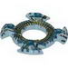 Ring 4 x 4 with 2 x 2 Hole and 4 Swirl Ends with Yellow Scales Print (Ninjago Spinner Crown)