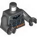 Torso Batman Logo with Body Armor and Copper Belt Print / Dark Bluish Gray Arms / Black Hands