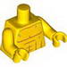 Torso Bare Chest with Muscles Outline and Drops of Sweat Print / Yellow Arms / Yellow Hands