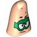 Minifig Head Modified Patrick with Bright Green Mask Print