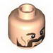Minifig Head Dual Sided LotR [Bofur] Beard, Dark Brown Trimmed, Calm / Battle Rage Print [Hollow Stud]