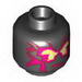Minifig Head Male with Red Energy Print (NRG Cole) [Hollow Stud]