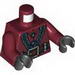 Torso LotR Coat with Diamond Buttons and Large Silver Buckle Print / Dark Red Arms / Black Hands