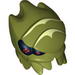 Minifig Head Modified Galaxy Squad Alien Buggoid with Yellowish Green Stripes and Black Eyes with Red Dots Print