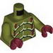 Torso Galaxy Squad Buggoid with Dark Red, Yellowish Green and Black Exoskeleton Print / Olive Green Arms / Dark Red Hands