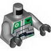 Torso Galaxy Squad Robot with Wide Black Belt and Bright Green Plates Print / Light Bluish Gray Arms / Black Hands