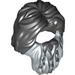 Minifig Hair with Beard Braided Dark Bluish Gray and Metallic Silver Print [Bifur]