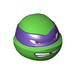 Minifig Head Modified Ninja Turtle with Dark Purple Mask and Missing Tooth Scowl Print (Donatello)