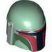 Minifig Helmet with Holes, SW Mandalorian with Dark Brown and Silver Print
