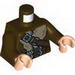 Torso LotR Coat with Fur Lining, Shoulder Strap and Double Silver Belt Print / Dark Brown Arms / Light Flesh Hands