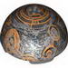 Hemisphere 11 x 11 - 4 Studs on Top with Coruscant Black / Gold / Orange Planet Print (75007)