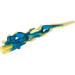 Hero Factory Weapon Accessory - Flame/Lightning Bolt with Axle Hole with Marbled Trans-Yellow / Trans-Dark Blue Pattern