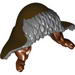 Minifig Hood with Flaps, Fur-lined and Dark Brown Braided Hair Print