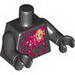 Torso Ninjago Red Energy Print (NRG Cole) / Black Arms / Black Hands