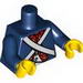 Torso Soldier White Crossed Belts and Red Placket with Gold Buttons Print / Dark Blue Arms / Yellow Hands