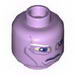 Minifig Head Alien with SW Umbaran Soldier, Large Purple Eyes and White Eyebrows Print [Hollow Stud]