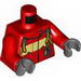 Набор LEGO Torso Fire Suit with Stripe and Harness with Carabiner Print / Red Arms / Dark Bluish Gray Hands, Красный